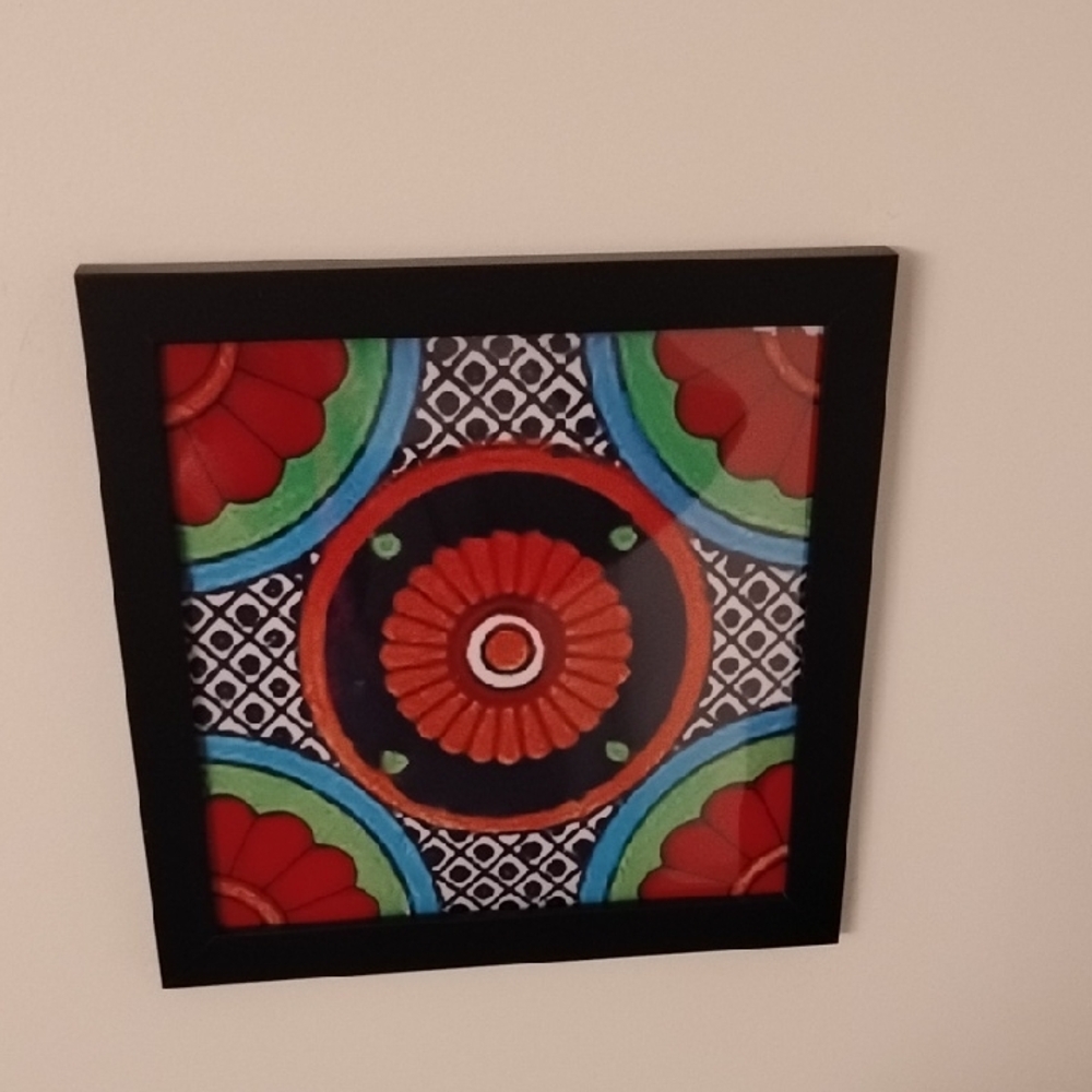 Colorful Geometric Wall Art in Black Frame - Picture 6 of 8
